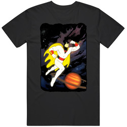 Space Ghost Retro Cartoon Black MENS SIZE LARGE T Shirt