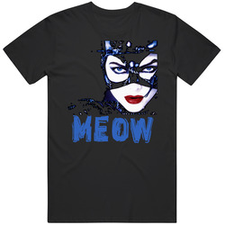 Catwoman Pfeiffer Meow Batman Returns Black MENS SIZE LARGE T Shirt
