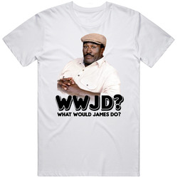 Wwjd What Would James Evans Sr Do Good Times Tv Show Dad Mens Size Large White  T Shirt