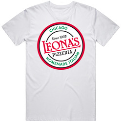 Leona's 1950 Pizza Food Fan Mens Size Large White T Shirt Leona's 1950 Pizza Food Fan Mens Size Large White T Shirt