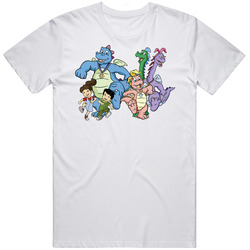 Dragon Tales Characters Kids Tv Show Cartoon Mens Size Large White T Shirt Dragon Tales Characters Kids Tv Show Cartoon Mens Size Large White T Shirt