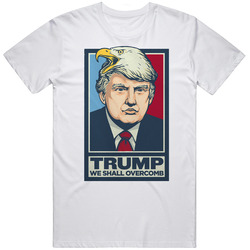 We Shall Overcomb Trump 2016 Funny Mens Size Large White T Shirt We Shall Overcomb Trump 2016 Funny Mens Size Large White T Shirt