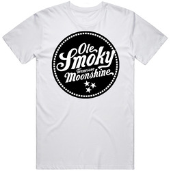 Ole Smoly Tennessee Moonshine Label Logo Mens Size Large White T Shirt Ole Smoly Tennessee Moonshine Label Logo Mens Size Large White T Shirt