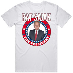 Pat Sajak For President Talk Show Host Celeb Fan Election Mens Size Large White  T Shirt