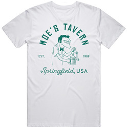 Moe's Tavern Springfield Logo Simpsons Bar Pub Beer Mens Size Large White  T Shirt