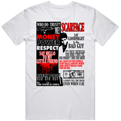 Scarface Al Pacino Tony Montana Quotes Movie Poster Mashup Fan T Shirt Scarface Al Pacino Tony Montana Quotes Movie Poster Mashup Fan T Shirt