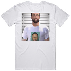 Scottie Scheffler Wearing Tiger Woods Mugshot Mens Size Large White  T Shirt