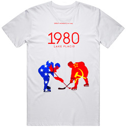 1980 Lake Placid Olympics Hockey Great Moment Mens Size Large White T Shirt 1980 Lake Placid Olympics Hockey Great Moment Mens Size Large White T Shirt