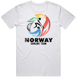 Norway Curling Team 2014 Olympic Sochi Vintage Distressed Mens Size Large White T Shirt Norway Curling Team 2014 Olympic Sochi Vintage Distressed Mens Size Large White T Shirt