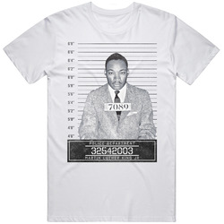 Martin Luther King Jr Celebrity Mugshot Police Department Mens Size Large White  T Shirt