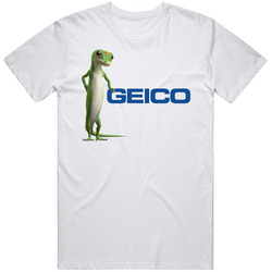 Geico Lizard Gecko Mascot Tv Commercial Funny Mens Size Large White T Shirt Geico Lizard Gecko Mascot Tv Commercial Funny Mens Size Large White T Shirt