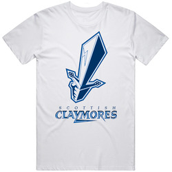 Scottish Claymores Europe American World League Football Team Alt Logo Mens Size Large White T Shirt Scottish Claymores Europe American World League Football Team Alt Logo Mens Size Large White T Shirt