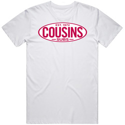 Cousin's Sub Sandwhich Restaurant Mens Size Large White T Shirt Cousin's Sub Sandwhich Restaurant Mens Size Large White T Shirt