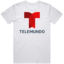 Telemundo Logo American Spanish Tv Network Fan Mens Size Large White T Shirt Telemundo Logo American Spanish Tv Network Fan Mens Size Large White T Shirt