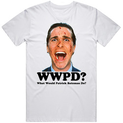 Patrick Bateman What Would He Do American Psycho Mens Size Large White T Shirt Patrick Bateman What Would He Do American Psycho Mens Size Large White T Shirt