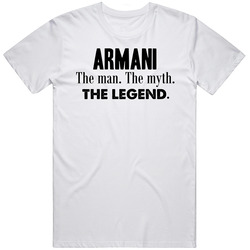 Armani The Man The Myth Legend Best Father's Day Gift Mens Size Large White  T Shirt