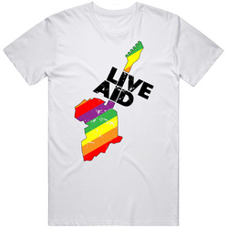 Live Aid 1985 Retro Vintage Music Concert Worn Look Mens Size Large White T Shirt Live Aid 1985 Retro Vintage Music Concert Worn Look Mens Size Large White T Shirt