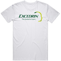 Excedrin Best Over The Counter Medication Logo Mens Size Large White T Shirt Excedrin Best Over The Counter Medication Logo Mens Size Large White T Shirt
