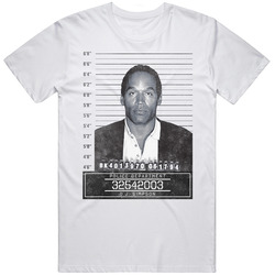 O.j. Simpson Famous Sports Star Mugshot Police Department Mens Size Large White T Shirt O.j. Simpson Famous Sports Star Mugshot Police Department Mens Size Large White T Shirt