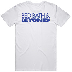 Bed Bath & Beyond Nasdaq Company Logo Employee Fan Mens Size Large White T Shirt Bed Bath & Beyond Nasdaq Company Logo Employee Fan Mens Size Large White T Shirt