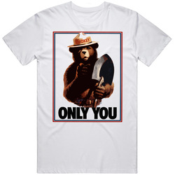 Smokey The Bear Only You Can Prevent Forest Fires Mens Size Large White T Shirt Smokey The Bear Only You Can Prevent Forest Fires Mens Size Large White T Shirt