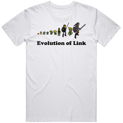 The Legend Of Zelda Evolution Of Link Mens Size Large White T Shirt The Legend Of Zelda Evolution Of Link Mens Size Large White T Shirt