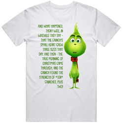 Grinch's Small Heart Grew Three Sizes That Day The Grinch Movie Quote Mens Size Large White T Shirt Grinch's Small Heart Grew Three Sizes That Day The Grinch Movie Quote Mens Size Large White T Shirt