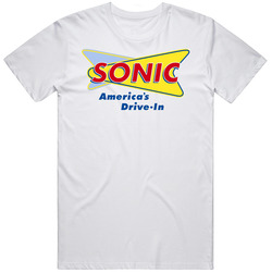 Sonic Fast Food Logo Mens Size Large White  T Shirt