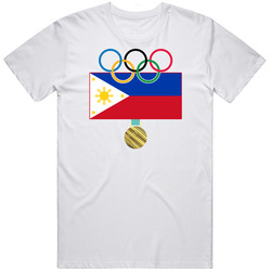Philippines Pyeongchang 2018 Winter Olympics Flag Gold Medal Mens Size Large White T Shirt Philippines Pyeongchang 2018 Winter Olympics Flag Gold Medal Mens Size Large White T Shirt