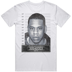 Jay Z Celebrtiy Mugshot Police Department Mens Size Large White T Shirt Jay Z Celebrtiy Mugshot Police Department Mens Size Large White T Shirt