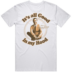 Mr Rogers Good In The Hood Funny Mens Size Large White T Shirt Mr Rogers Good In The Hood Funny Mens Size Large White T Shirt