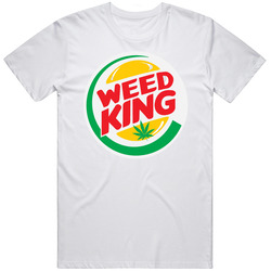 Weed King Bong King Burger King Parody Mens Size Large White T Shirt Weed King Bong King Burger King Parody Mens Size Large White T Shirt