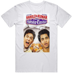 Harold And Kumar Go To White Castle Best Movie To Watch Stoned Movie Lovers Distressed Look Mens Size Large White T Shirt Harold And Kumar Go To White Castle Best Movie To Watch Stoned Movie Lovers Distressed Look Mens Size Large White T Shirt