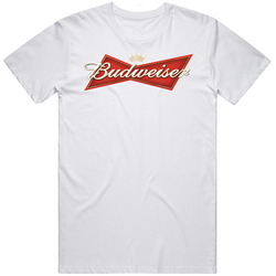 Budweiser Beer Alcohol Logo Mens Size Large White T Shirt Budweiser Beer Alcohol Logo Mens Size Large White T Shirt