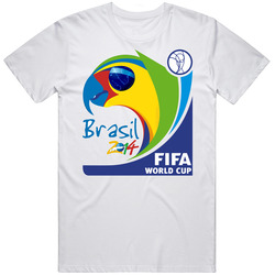 Brazil 2014 World Cup Soccer Mens Size Large White T Shirt Brazil 2014 World Cup Soccer Mens Size Large White T Shirt