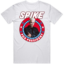 Spike Buffy The Vampire Slayer For President Tv Show Villain Fan Mens Size Large White T Shirt Spike Buffy The Vampire Slayer For President Tv Show Villain Fan Mens Size Large White T Shirt