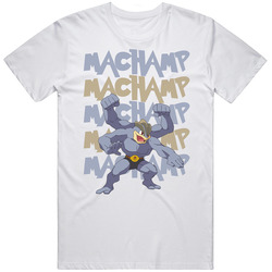 Machamp Pokemon Video Game Movie Cartoon Character Fan Mens Size Large White  T Shirt