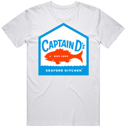 Captain D's Favourite Food Mens Size Large White T Shirt Captain D's Favourite Food Mens Size Large White T Shirt