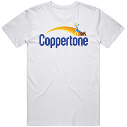 Coppertone Sunscreen Mascot Logo Mens Size Large White T Shirt Coppertone Sunscreen Mascot Logo Mens Size Large White T Shirt