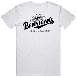 Bennigan's Favourite Food Mens Size Large White T Shirt Bennigan's Favourite Food Mens Size Large White T Shirt