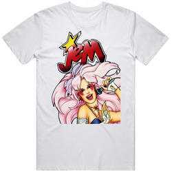 Jem And The Holograms Mens Size Large White T Shirt Jem And The Holograms Mens Size Large White T Shirt