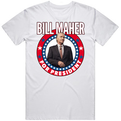 Bill Maher For President Talk Show Host Celeb Fan Election Mens Size Large White T Shirt Bill Maher For President Talk Show Host Celeb Fan Election Mens Size Large White T Shirt