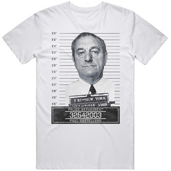 Paul Castellano Mafia Mugshot Police Department Mens Size Large White T Shirt Paul Castellano Mafia Mugshot Police Department Mens Size Large White T Shirt