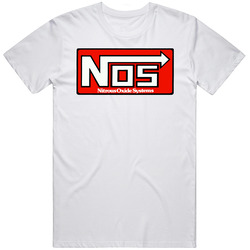 Nitrous Oxide Systems Nos Red Logo Mens Size Large White T Shirt Nitrous Oxide Systems Nos Red Logo Mens Size Large White T Shirt