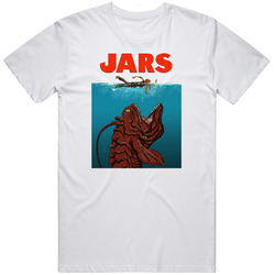 Jars Jar Jar Binks Star Wars Funny Jaws Parody Mens Size Large White T Shirt Jars Jar Jar Binks Star Wars Funny Jaws Parody Mens Size Large White T Shirt