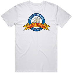 Marks Pizzeria Cool Pizza Restaurant Brand Logo Mens Size Large White  T Shirt