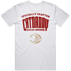 Catdaddy Carolina Moonshine Label Logo Mens Size Large White  T Shirt