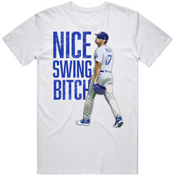 Joe Kelly Nice Swing Bitch Baseball Cool Mens Size Large White T Shirt Joe Kelly Nice Swing Bitch Baseball Cool Mens Size Large White T Shirt