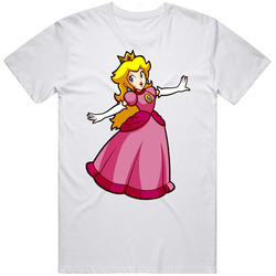 Princess Peach Super Mario Mens Size Large White T Shirt Princess Peach Super Mario Mens Size Large White T Shirt