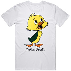 Yakky Doodle Cartoon Duck Mens Size Large White T Shirt Yakky Doodle Cartoon Duck Mens Size Large White T Shirt